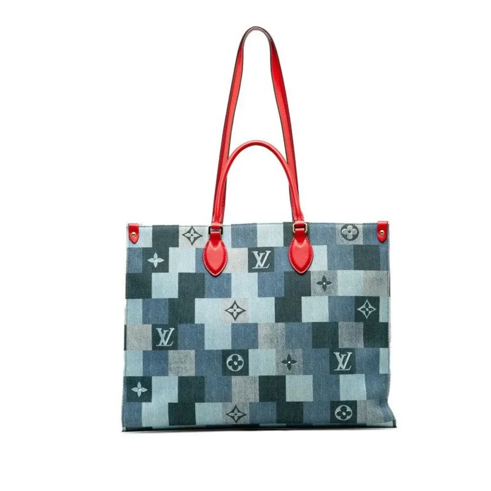 Louis Vuitton Denim Leather OnTheGo GM Tote Bag